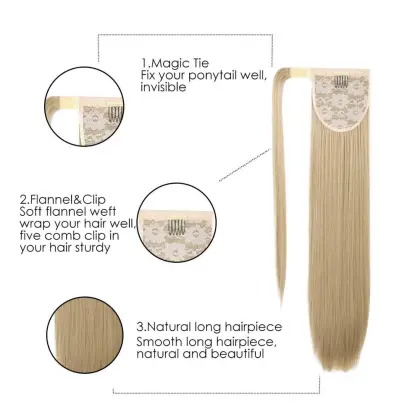 Popular hair extension pony tail hair clip, xuchang clip in pony tail maker