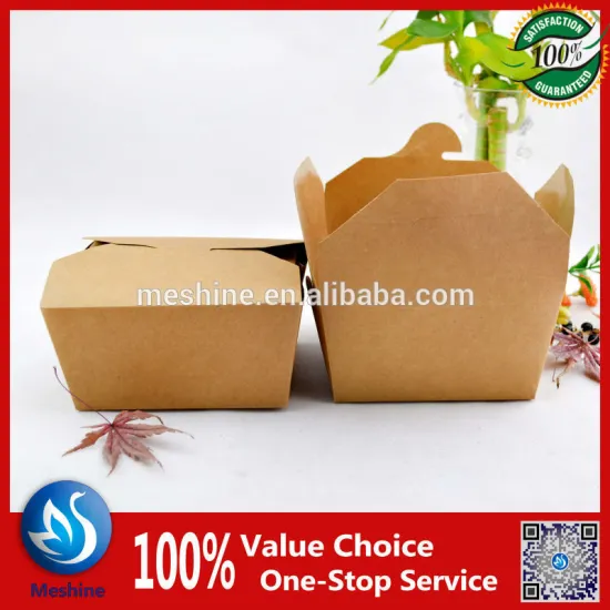 Easy pack PE salad box kraft paper salad container