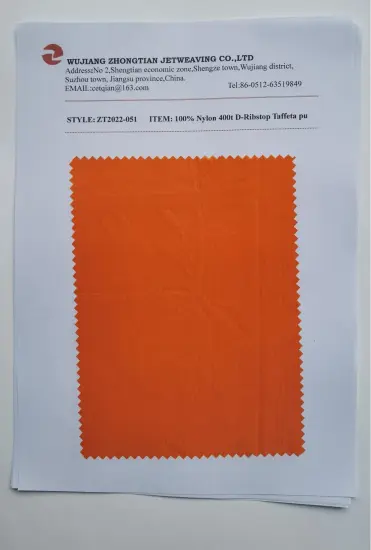 100% Nylon 400t D-Ribstop Taffeta Pu Coating