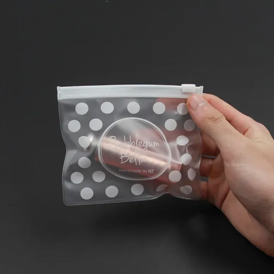 Custom Luxury PVC Zipper Jewelry Packaging Bags with Clear Frosted Finish and Logo Printing for Gift Presentation