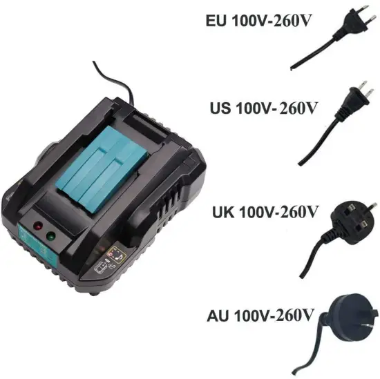 DC18RD Makita Li-Ion Battery Charger for 7.2V, 14.4V, 18V Batteries - Compatible with BL1830 BL1840 BL1850