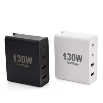 Gallium Nitride 130W PD Fast Charger - International Au UK US 4USB Travel Plug European USB C Quick Charger