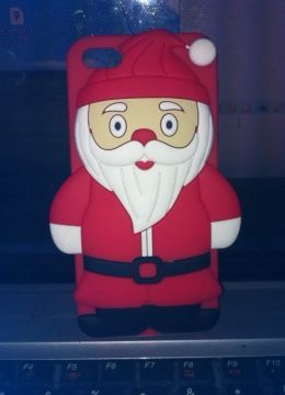 Red 3d Silicone Case For Iphone5 For Christmas Fift With Good Flexbiliy And  Toughness