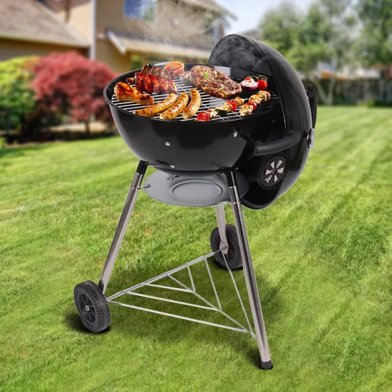 Custom 18 Inch Portable Round Charcoal Barbecue Grill Outdoor Kettle Grill With Wheels