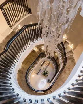 Huge entryway long hanging drop crystal chandelier