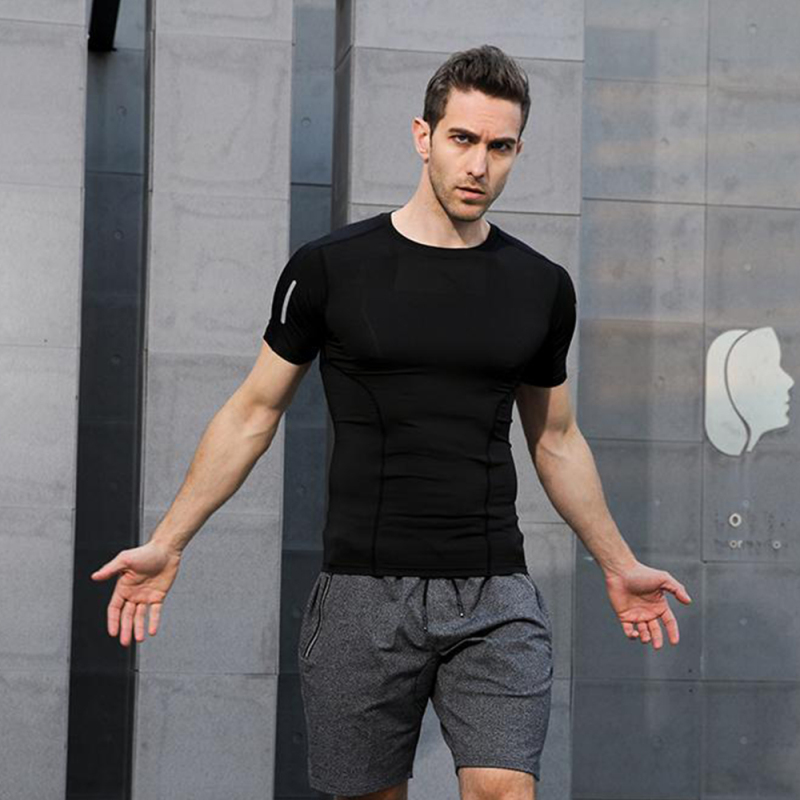 Men Bodybuilding Compression Short Sleeve T Shirts