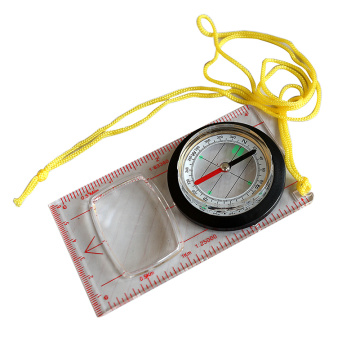 Outdoor Baseplate Ruler Compass Scouts Camping Hiking Map Scale Compass Magnifier Distance Caculating Direction Guide Tool