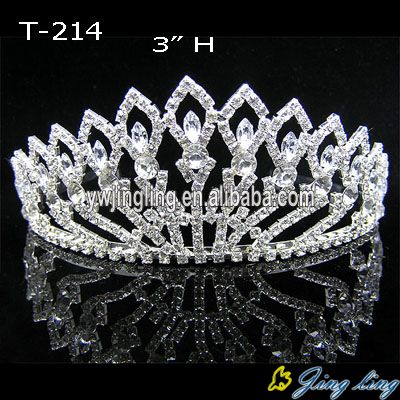 3 Inch Silver Crystal Tiara Crown