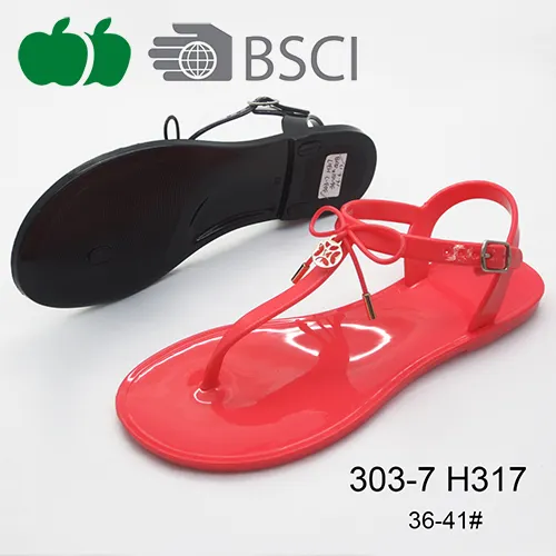 2016 Trendy Ladies Flat Summer Fancy Jelly Sandals