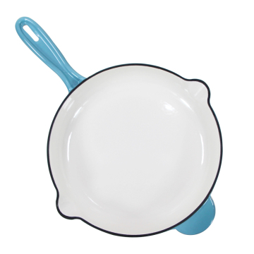 Nutritious Food Factory's 26CM Nonstick Cast Iron Skillet with Teardrop Handle: Perfect for Cooking Pizzas and More