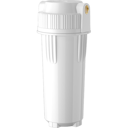 Carcasa de filtro blanco de 10 pulgadas con rosca de latón 1/2