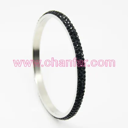Black Crystal Stainless Steel Bracelet