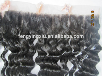 processed best selling gade 5A deep wave 10" black color 100% peruvian remy hair closure beauty hair