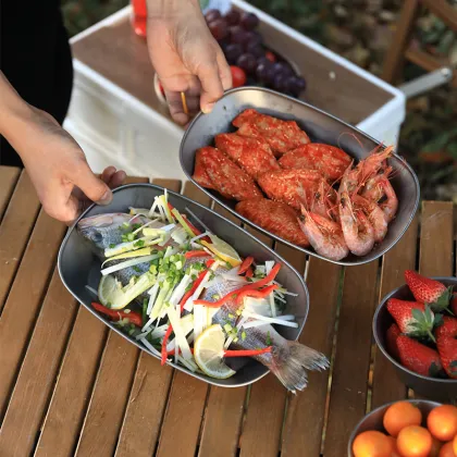 Outdoor Pure Titanium Vegetable Tray