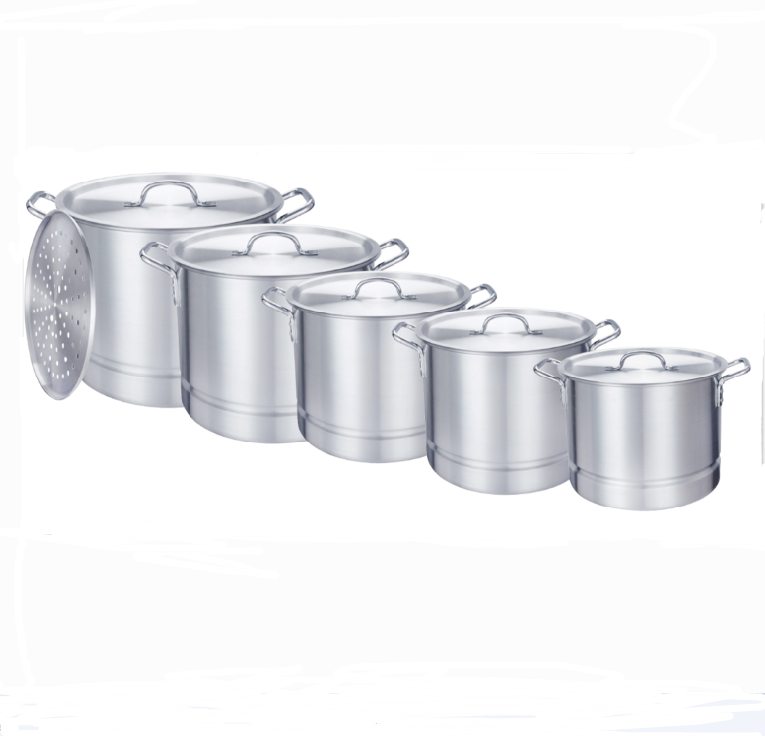 Aluminum tamale steamer pot set with removable rack