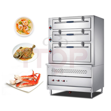 High-Power 3-Door Seafood Steamer Cabinet for Restaurants