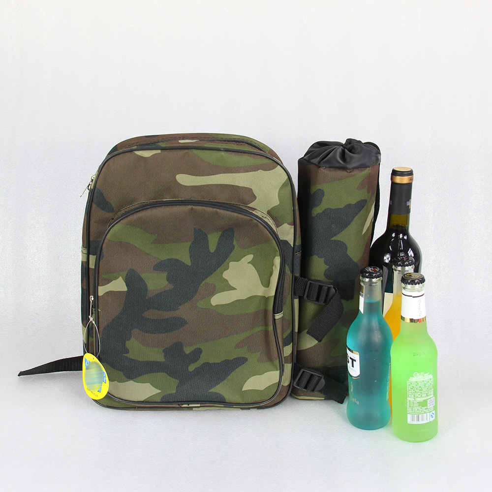 Mochila de camping verde camuflaje personalizado