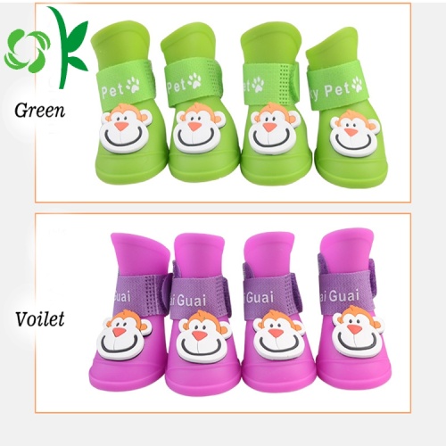 3D terbaru 3D Winter Silicone Pet Dog Shoes