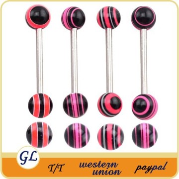 TR01030 resin tongue ring jewelry , tongue barbell piercing , plastic tongue ring barbell