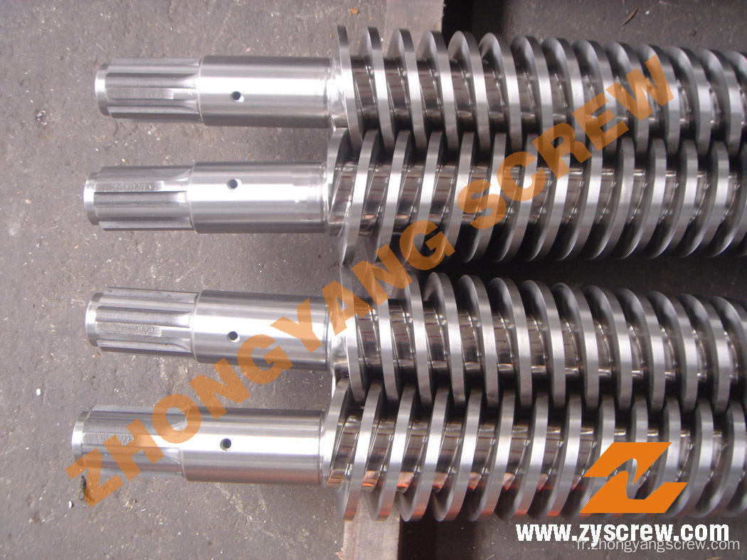 Cylindre à double vis conique pour machine à mousse PVC Zyt351