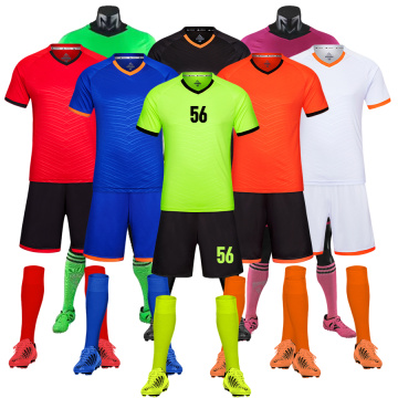 Maillots de football personnalisés col en V pour hommes enfants