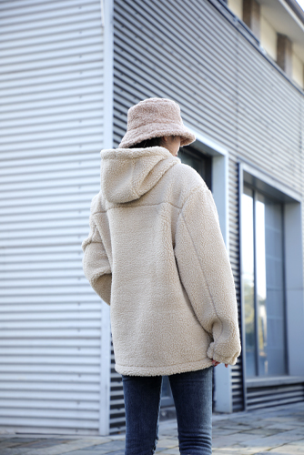 Abrigo térmico de lana de cachemir de mujer gruesa