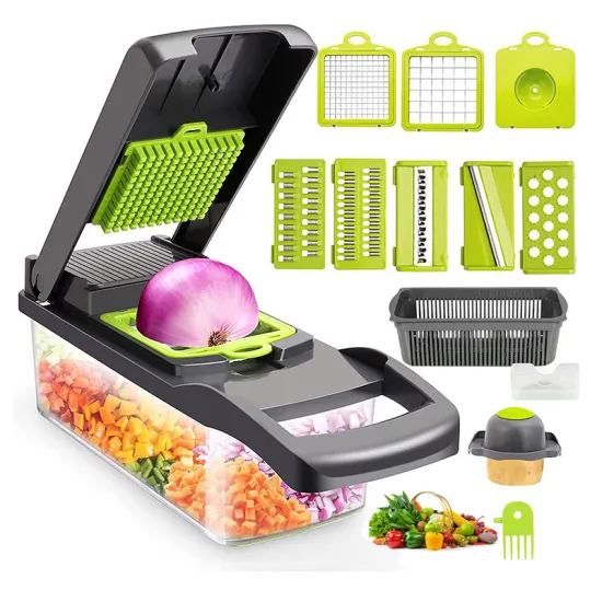 Multifunctional 12-in-1 Kitchen Tool: De Cozinha Ferramentas de Frutas e Vegetais, Cortador, Picador de Legumes