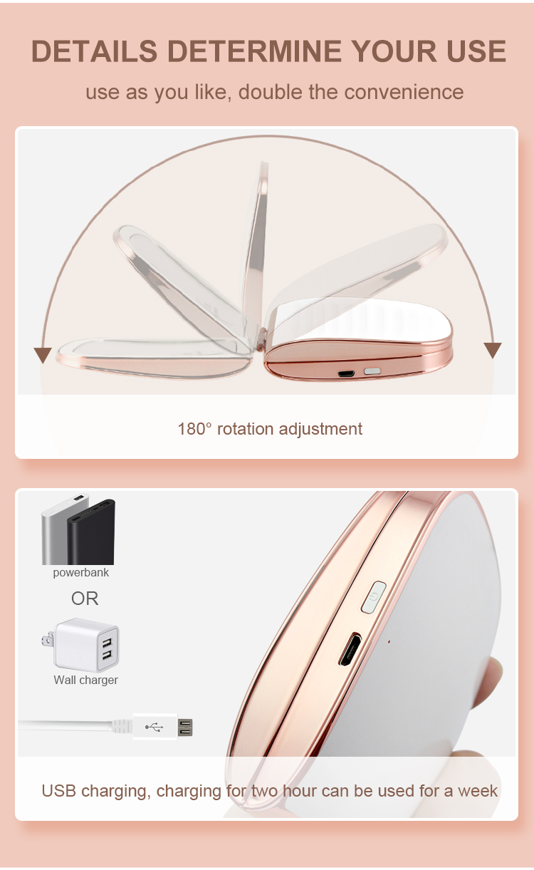 Compact Magnifying Mirror Light Up Compact Makeup Mirror, High Quality