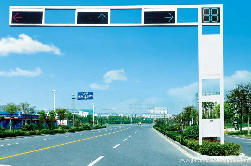 Single arm frame type traffic signal pole