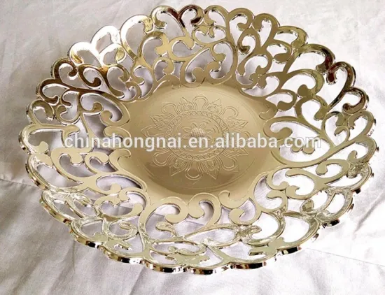 2017 new design silver and golden electroplating fruit tray