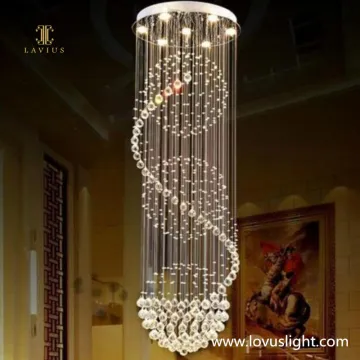 Modern light luxury crystal staircase chandelier Villa hotel staircase chandelier Personalized custom large chandelier