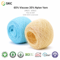 Viskon Naylon Karışımlı İplik %65 Viskon %35 Naylon 24S/2 30S/2 Yüksek Mukavemetli Boyalı Dikiş Yumuşak İnce Örgü Tığ OEM ODM