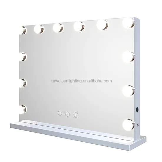 Smart Touch Dimmable 12 LED Hollywood Mirror with 3 Color Modes and USB Rechargeable Option