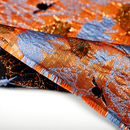 Jacquard orange chaud pour robe