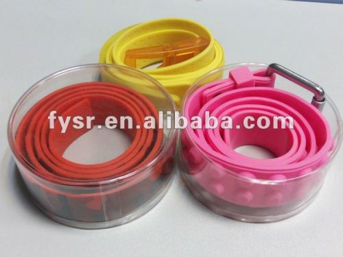 silicone colorful belt silicone waist belt silicone belts 2016
