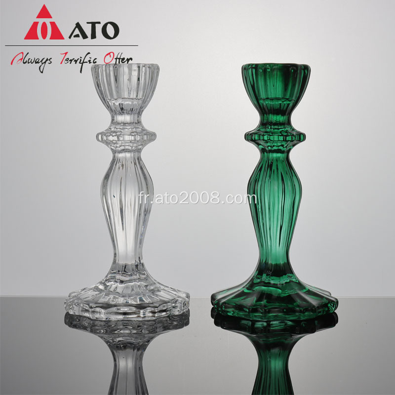 ATO Vintage Glass Bandles détenteurs de bougies Candelabra