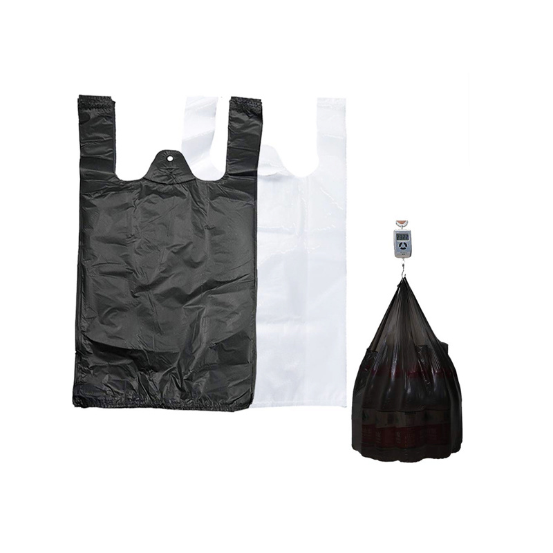 Eco Friendly Biodegradable Recycled Plastic T-Shirt Plastic Shopping Bag with PE Material