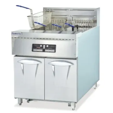 Stainless Steel Vertical 2-Tank 2-Basket Computer Electric Fryer