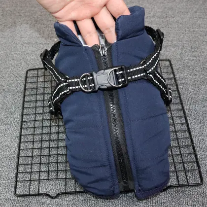 Teddy Skiwear Zipper Vest for Dogs: Thick Autumn and Winter Padded Coats