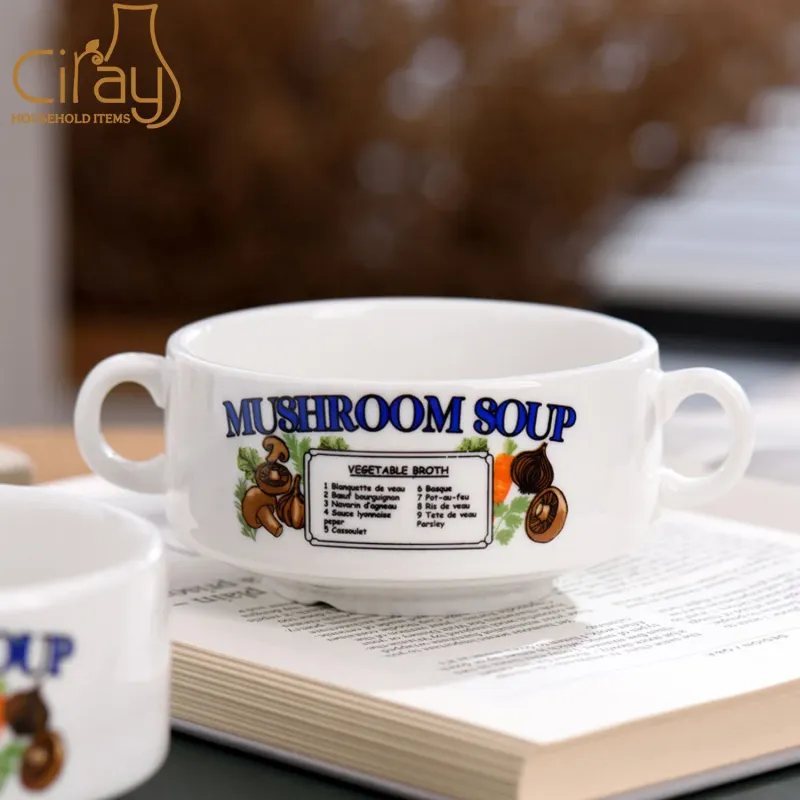 Retro American Thick Ceramic Bowl