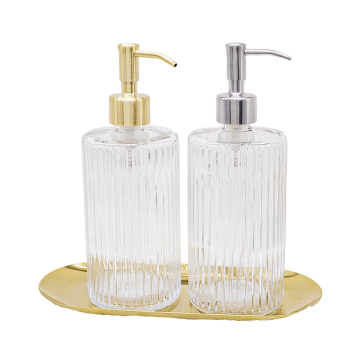 Transparent glass hand soap dispenser