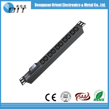 19 inch IEC C13 Rack Mount PDU with mini circuit breaker