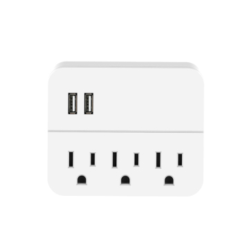 Travel Adapter with 3 AC Sockets and 2 USB Ports: High-Quality American Standard for International Use