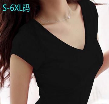 Summer Women Casual Deep V neck Solid Sleeveless women Shirts Women Tops t shirt Plus Size