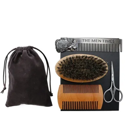 High Quality Sandlewood Wood Beard Combs and Brushes Grooming Set