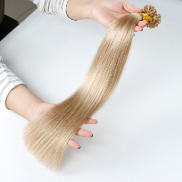 100% Real Premium Remy European Human Hair Double Drawn Thick Root U Tip Seamless Keratin Pre-Bonded Nail Hair Extensions