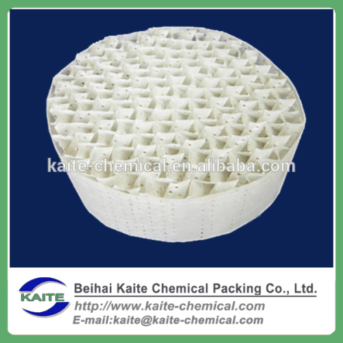 Plastic orifice ripple packing (Plastic pore plate cockles packing)