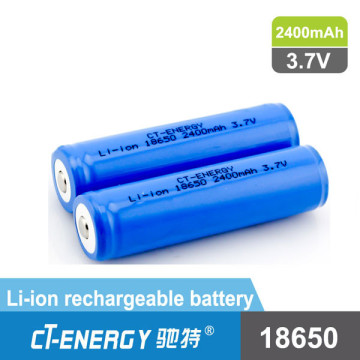 18650 2400mah 3.7v rechargeable li-ion battery