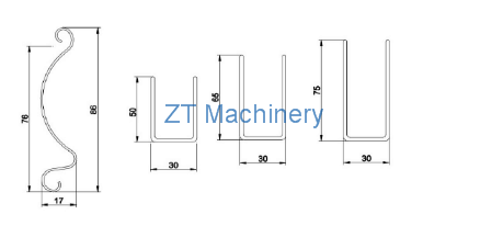 roller shutter door drawing profile