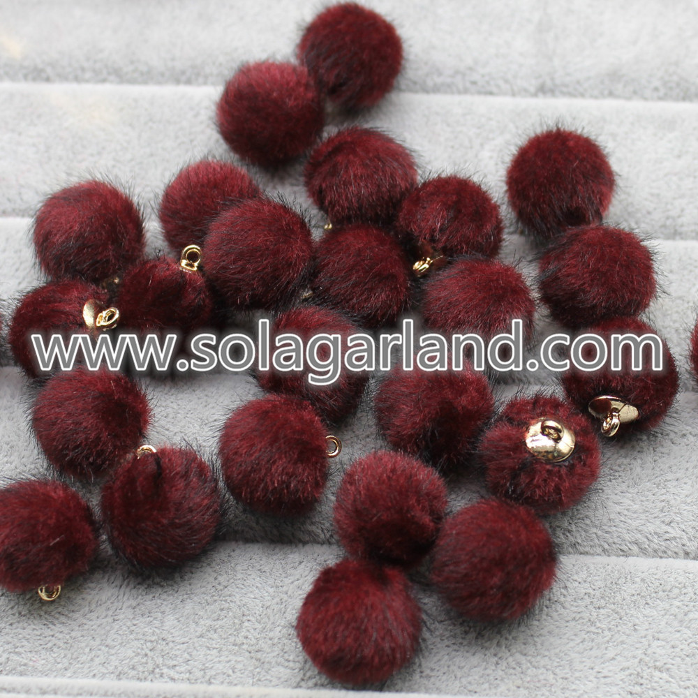 Mink Fur Ball Pompom Pom Ball Charm Pendants